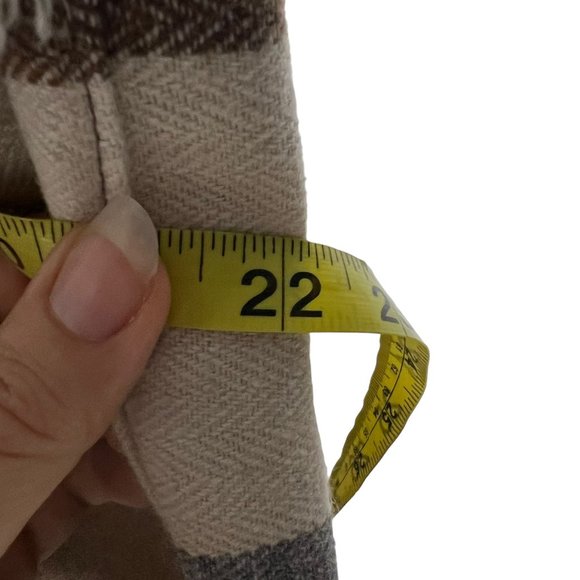 Vintage 60s Brown Grey Check Plaid Wool Blend Knee Length A Line Skirt Medium - Picture 4 of 7